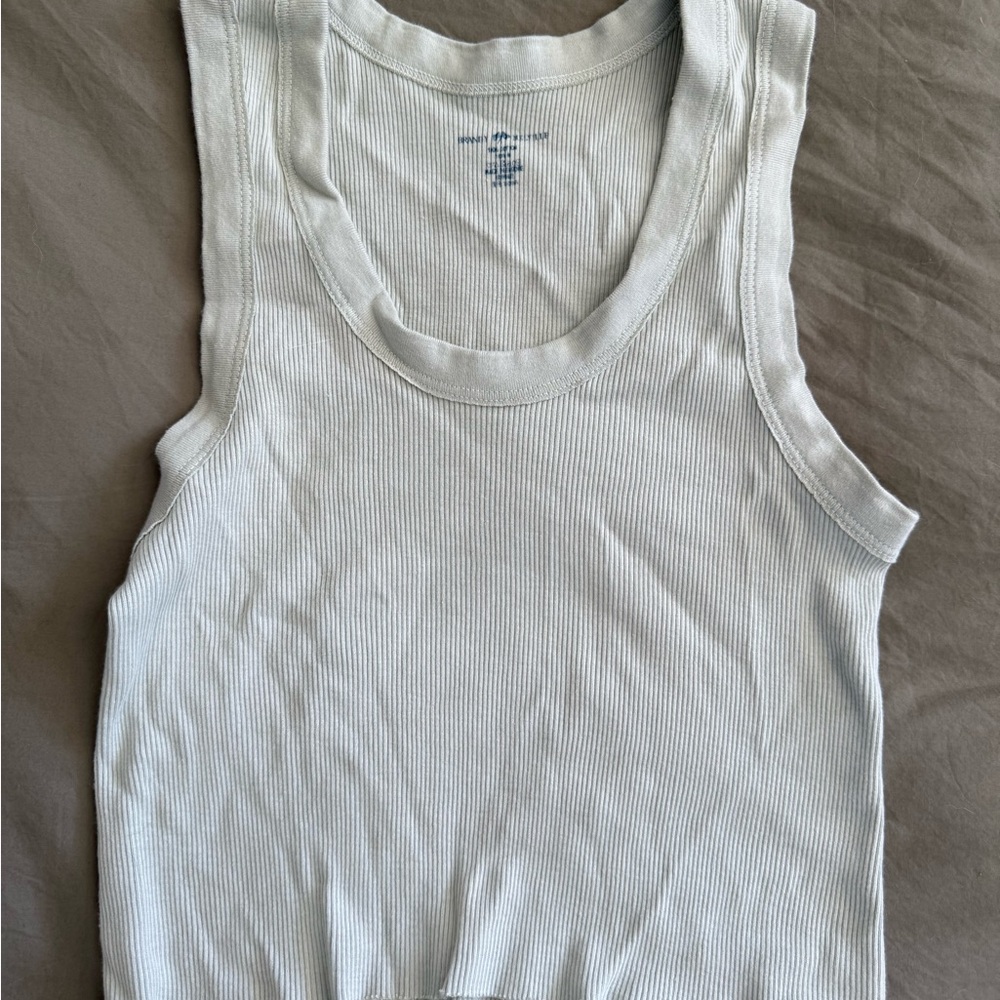 Brandy Melville Green Fitted Ribbed Tank Top